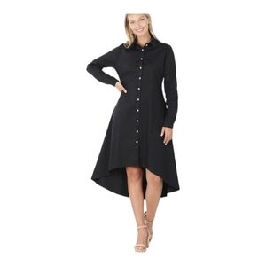 🔥New Poplin Black High-Low Shirt Dress (Various Sizes)